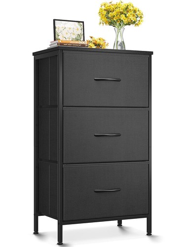 Compact black nightstand - black,