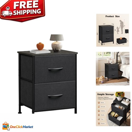 Compact black nightstand with - compact,